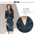 Slimming Women's Denim Dress Medium Length Short Sleeves Smooth Silhouette